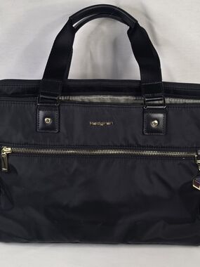 Hedgren Nylon Briefcase with Gold Hardware